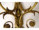 Series 4 sconces 2 lights gilt bronze Amours trumpet from ap. Jean Hauré XIXth