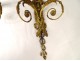 Series 4 sconces 2 lights gilt bronze Amours trumpet from ap. Jean Hauré XIXth