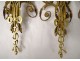 Series 4 sconces 2 lights gilt bronze Amours trumpet from ap. Jean Hauré XIXth