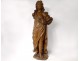 Sculpture carved wooden statue Saint-Jean Baptiste XVIIth century