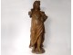 Sculpture carved wooden statue Saint-Jean Baptiste XVIIth century