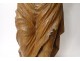 Sculpture carved wooden statue Saint-Jean Baptiste XVIIth century