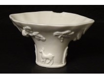 Liberation cup porcelain Dehua China dragon fish crane Kangxi XVIIIth