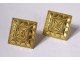 Pair of 18k solid gold earrings 750 flowers 8.46gr XXth century