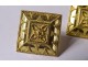 Pair of 18k solid gold earrings 750 flowers 8.46gr XXth century