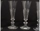 Series 6 champagne flutes cut crystal Saint-Louis model Caton XIXth