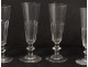 Series 6 champagne flutes cut crystal Saint-Louis model Caton XIXth