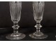 Series 6 champagne flutes cut crystal Saint-Louis model Caton XIXth