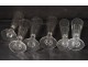 Series 6 champagne flutes cut crystal Saint-Louis model Caton XIXth