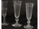 Series 6 champagne flutes cut crystal Saint-Louis model Caton XIXth