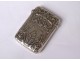 Small match box silver metal flower Art Nouveau foliage 19th