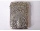 Small match box silver metal flower Art Nouveau foliage 19th