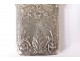 Small match box silver metal flower Art Nouveau foliage 19th