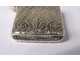 Small match box silver metal flower Art Nouveau foliage 19th