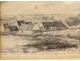 Jean Frélaut engraving hamlet thatched cottages Morbihan Brittany twentieth century landscape