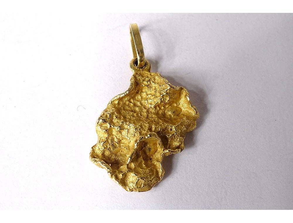 Pendentif Pépite En Or Jaune Massif 9 Carats – Neuf Avec étiquettes – Bijou Unisexe