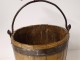 Bucket old oak wood wrought iron nineteenth century