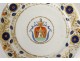 Dish porcelain plate Compagnie des Indes coat of arms with wolves coat of arms 18th century