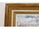 Pastel painting boats port Brittany Morbihan Philippe Girardot 20th century