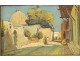 HSP orientalist painting view village Mosque Casbah Maghreb Morocco XIXth