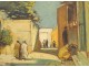 HSP orientalist painting view village Mosque Casbah Maghreb Morocco XIXth