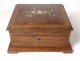 Jewelry box marquetry rosewood mother-of-pearl brass Napoleon III XIXth