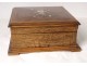 Jewelry box marquetry rosewood mother-of-pearl brass Napoleon III XIXth