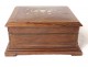 Jewelry box marquetry rosewood mother-of-pearl brass Napoleon III XIXth