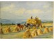 HST painting Raymond Lecourt harvest haymaking campaign cart twentieth