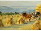 HST painting Raymond Lecourt harvest haymaking campaign cart twentieth