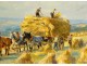 HST painting Raymond Lecourt harvest haymaking campaign cart twentieth