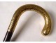 Old cane knob gilt metal exotic wood antique cane nineteenth century