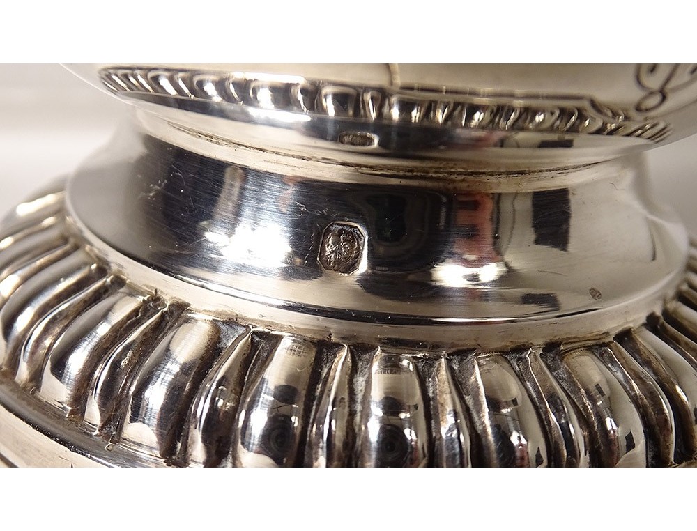 RARE TIMBALE ART DECO ARGENT MASSIF POINCON MINERVE SANS INITIALE