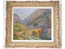 HST landscape painting Arrufat cévennes Thueyts Ardèche Pont Percé XXth