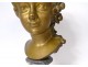 Gilt bronze bust sculpture young girl Gromella marble Art Nouveau XIXth