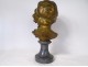 Gilt bronze bust sculpture young girl Gromella marble Art Nouveau XIXth