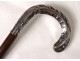 Old cane knob sterling silver wood Art Nouveau XIXth century