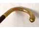 Old cane knob gilt metal hammered exotic wood XIXth century