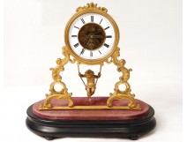 gilt bronze skeleton clock movement Farcot Love swing NapIII nineteenth