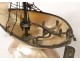 Large mother-of-pearl brass boat sailboat Popular Art XIXth century