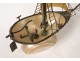 Large mother-of-pearl brass boat sailboat Popular Art XIXth century
