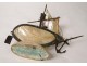Large mother-of-pearl brass boat sailboat Popular Art XIXth century