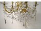 Chandelier 5 lights gilt bronze Greek friezes cut crystal pendants XIXth