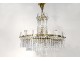 Chandelier crown 12 lights crystal baccarat tassels design bronze twentieth