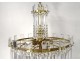 Chandelier crown 12 lights crystal baccarat tassels design bronze twentieth