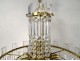 Chandelier crown 12 lights crystal baccarat tassels design bronze twentieth