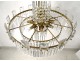 Chandelier crown 12 lights crystal baccarat tassels design bronze twentieth