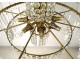 Chandelier crown 12 lights crystal baccarat tassels design bronze twentieth