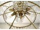 Chandelier crown 12 lights crystal baccarat tassels design bronze twentieth