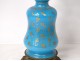 Baccarat blue opaline oil lamp gilt bronze Napoleon III XIXth